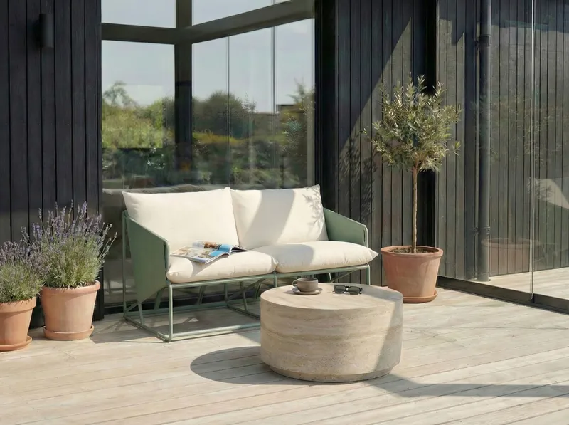 Soffa utomhus 2-Sits Ponte - Grön/Beige - Utemöbler - Utesoffor & bänkar - Loungesoffa