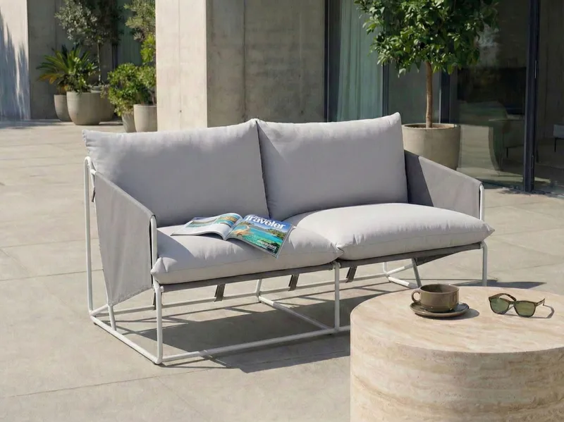 Soffa utomhus 2-Sits Ponte - Grå - Utemöbler - Utesoffor & bänkar - Loungesoffa