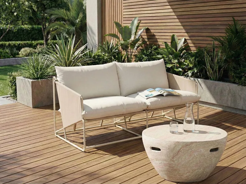 Soffa utomhus 2-Sits Ponte - Taupe/Beige - Utemöbler - Utesoffor & bänkar - Loungesoffa