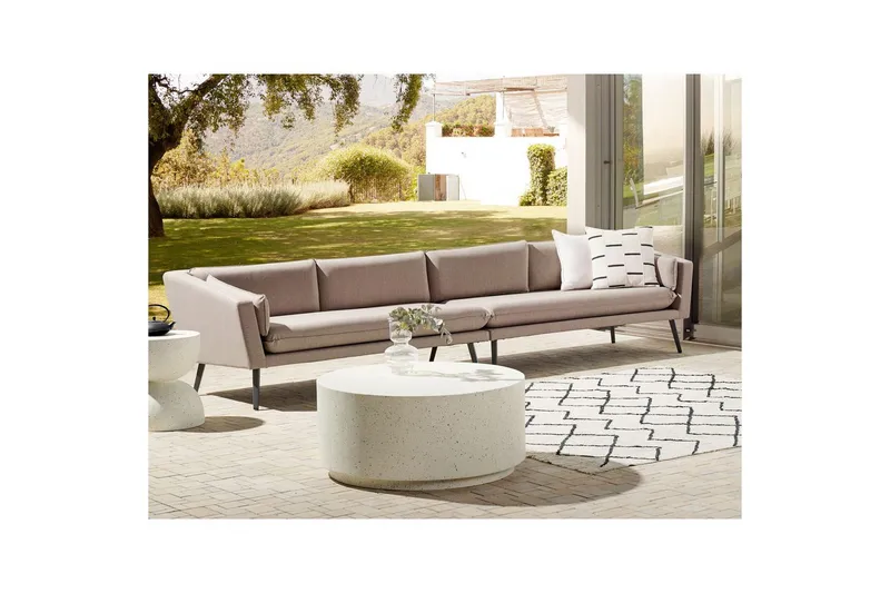 Stor soffa Loretello Beige/grå - Beige/grå - Utemöbler - Utesoffor & bänkar - Trädgårdssoffa