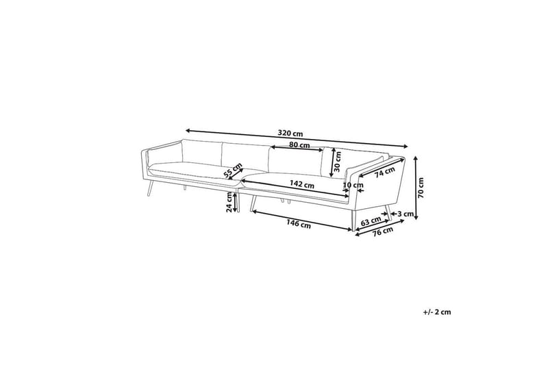 Stor soffa Loretello Grå - Grå - Utemöbler - Utesoffor & bänkar - Trädgårdssoffa