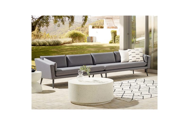 Stor soffa Loretello Grå - Grå - Utemöbler - Utesoffor & bänkar - Trädgårdssoffa