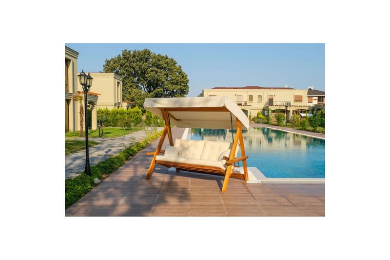 Trädgårds Trippel Gungstol Hazim Natur / Beige - Natur/Beige - Utemöbler - Utesoffor & bänkar - Hängsoffor