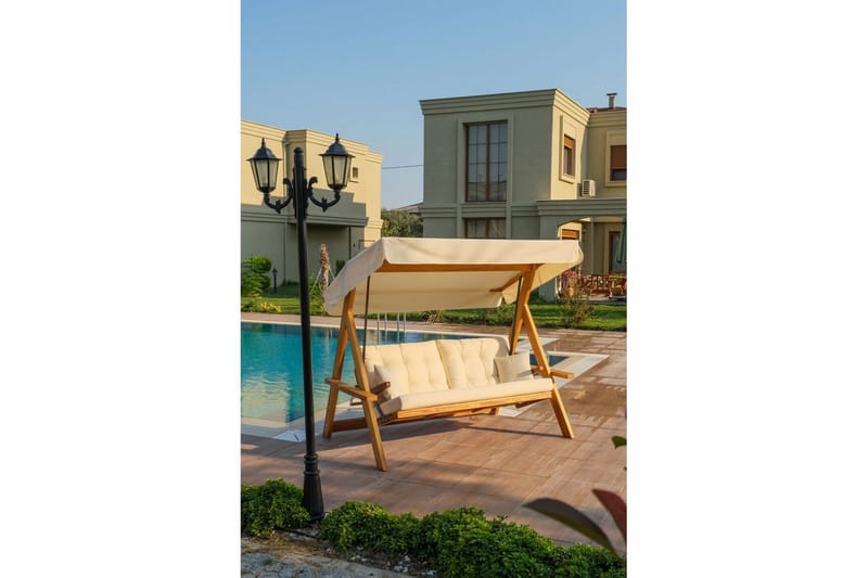 Trädgårds Trippel Gungstol Hazim Natur / Beige - Natur/Beige - Utemöbler - Utesoffor & bänkar - Hängsoffor