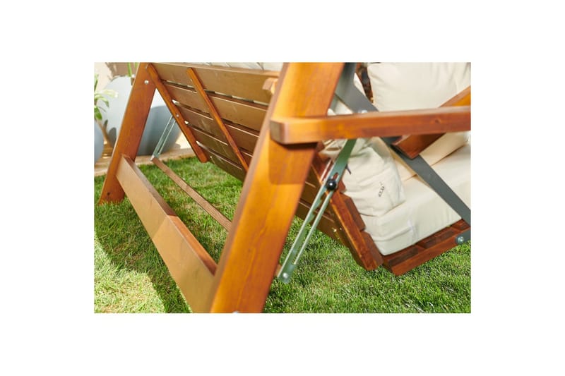 Trädgårds Trippel Gungstol Hazim Natur / Beige - Natur/Beige - Utemöbler - Utesoffor & bänkar - Hängsoffor