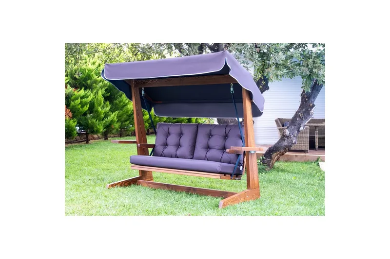 Trädgårds Trippel Gungstol Viva Antracit, Antracit, 220 x 100 x 175 cm