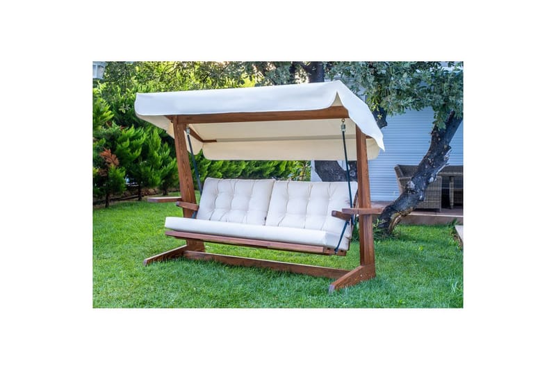 Trädgårds Trippel Gungstol Viva Beige - Beige, 237 x 100 x 175 cm - Utemöbler - Utesoffor & bänkar - Hängsoffor