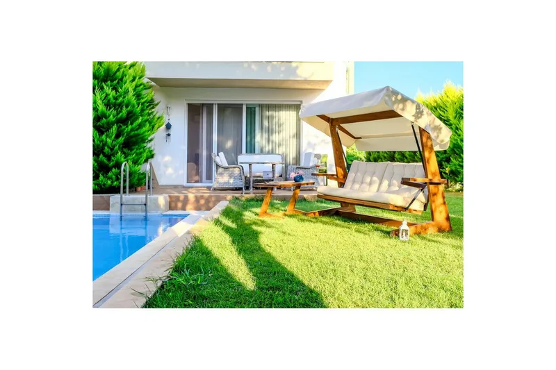 Trädgårds Trippel Gungstol Viva Beige - Beige, 237 x 100 x 175 cm - Utemöbler - Utesoffor & bänkar - Hängsoffor