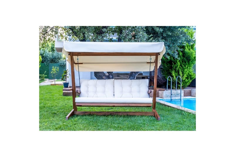 Trädgårds Trippel Gungstol Viva Beige - Beige, 237 x 100 x 175 cm - Utemöbler - Utesoffor & bänkar - Hängsoffor