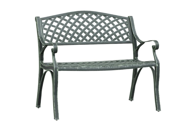 Trädgårdsbänk 102 cm gjuten aluminium grön - Grön - Utemöbler - Utesoffor & bänkar - Trädgårdssoffa