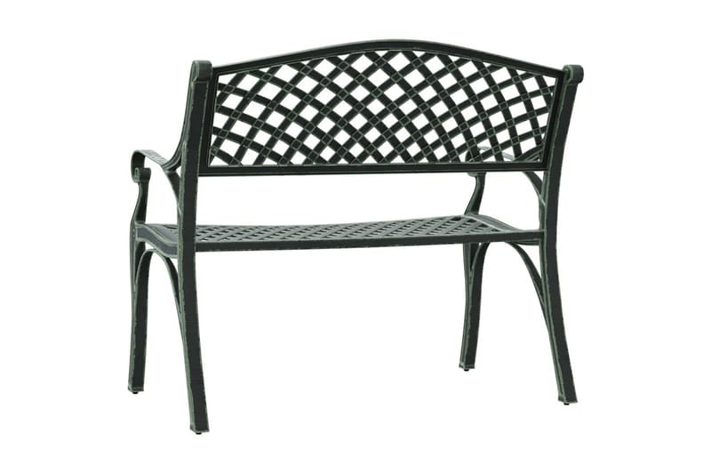 Trädgårdsbänk 102 cm gjuten aluminium grön - Grön - Utemöbler - Utesoffor & bänkar - Trädgårdssoffa