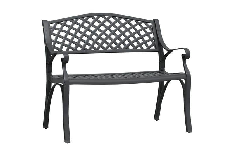 Trädgårdsbänk 102 cm gjuten aluminium svart - Svart - Utemöbler - Utesoffor & bänkar - Trädgårdssoffa