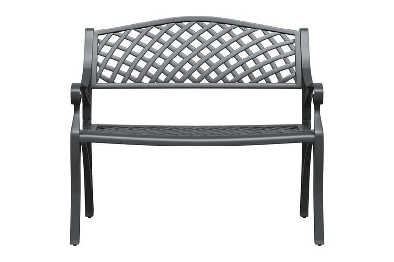 Trädgårdsbänk 102 cm gjuten aluminium svart - Svart - Utemöbler - Utesoffor & bänkar - Trädgårdssoffa