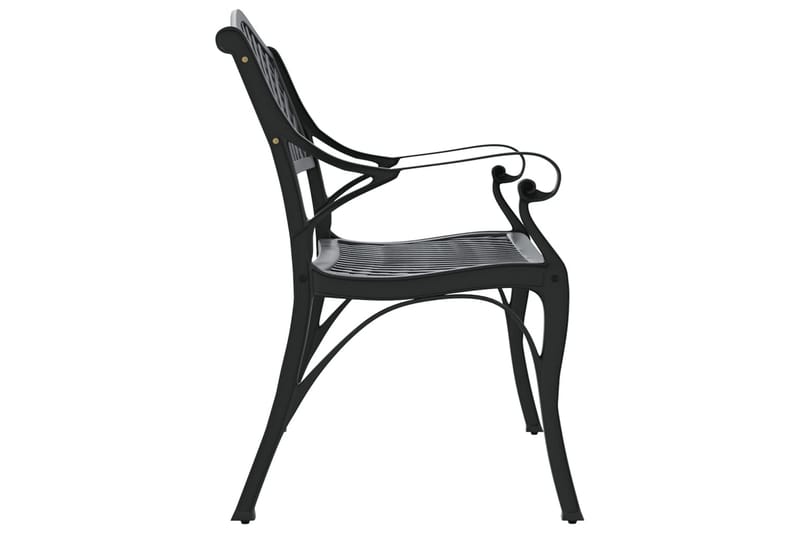 Trädgårdsbänk 102 cm gjuten aluminium svart - Svart - Utemöbler - Utesoffor & bänkar - Trädgårdssoffa