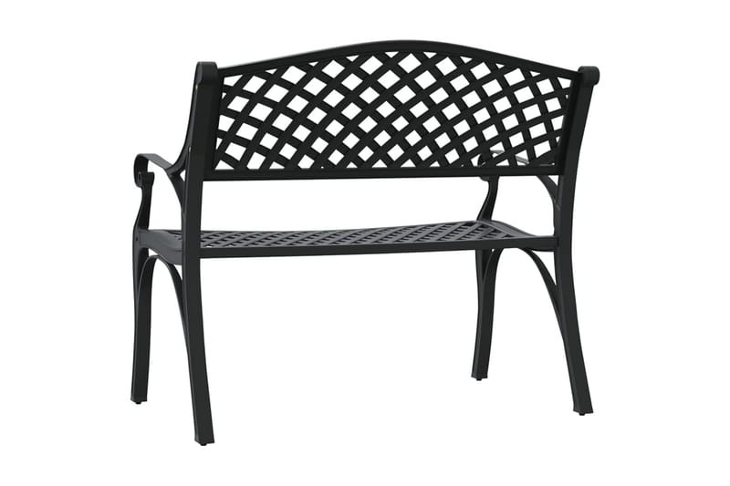 Trädgårdsbänk 102 cm gjuten aluminium svart - Svart - Utemöbler - Utesoffor & bänkar - Trädgårdssoffa