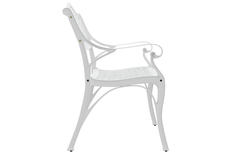 Trädgårdsbänk 102 cm gjuten aluminium vit - Vit - Utemöbler - Utesoffor & bänkar - Trädgårdssoffa