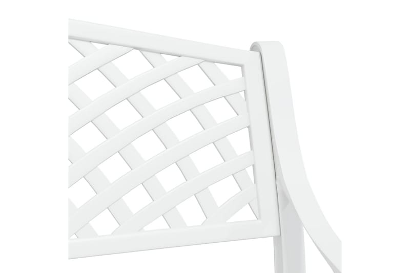 Trädgårdsbänk 102 cm gjuten aluminium vit - Vit - Utemöbler - Utesoffor & bänkar - Trädgårdssoffa