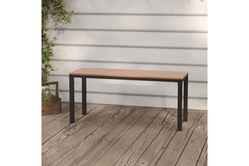 Trädgårdsbänk 110 cm stål och WPC brun och svart - Brun - Utemöbler - Utesoffor & bänkar - Trädgårdssoffa
