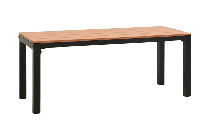 Trädgårdsbänk 110 cm stål och WPC brun och svart - Brun - Utemöbler - Utesoffor & bänkar - Trädgårdssoffa