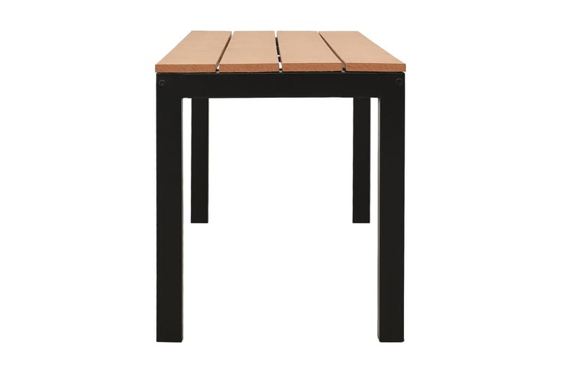 Trädgårdsbänk 110 cm stål och WPC brun och svart - Brun - Utemöbler - Utesoffor & bänkar - Trädgårdssoffa