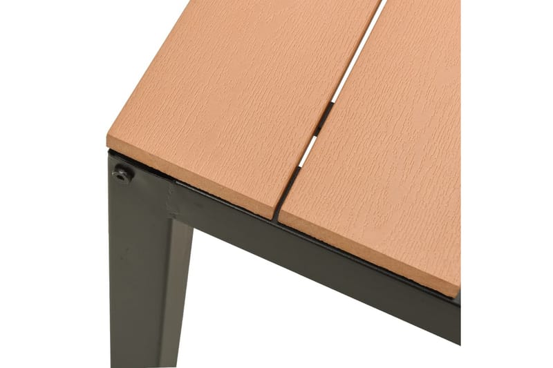 Trädgårdsbänk 110 cm stål och WPC brun och svart - Brun - Utemöbler - Utesoffor & bänkar - Trädgårdssoffa