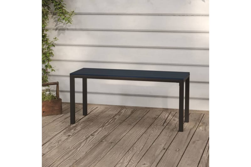 Trädgårdsbänk 110 cm stål och WPC svart - Svart - Utemöbler - Utesoffor & bänkar - Trädgårdssoffa