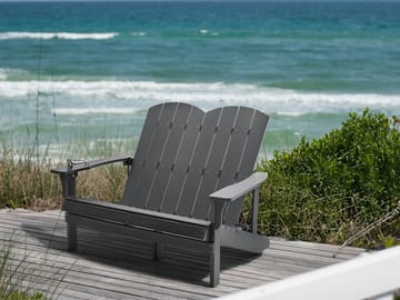 Trädgårdsbänk Adirondack 125 cm - Grå - Utemöbler - Utesoffor & bänkar - Trädgårdssoffa