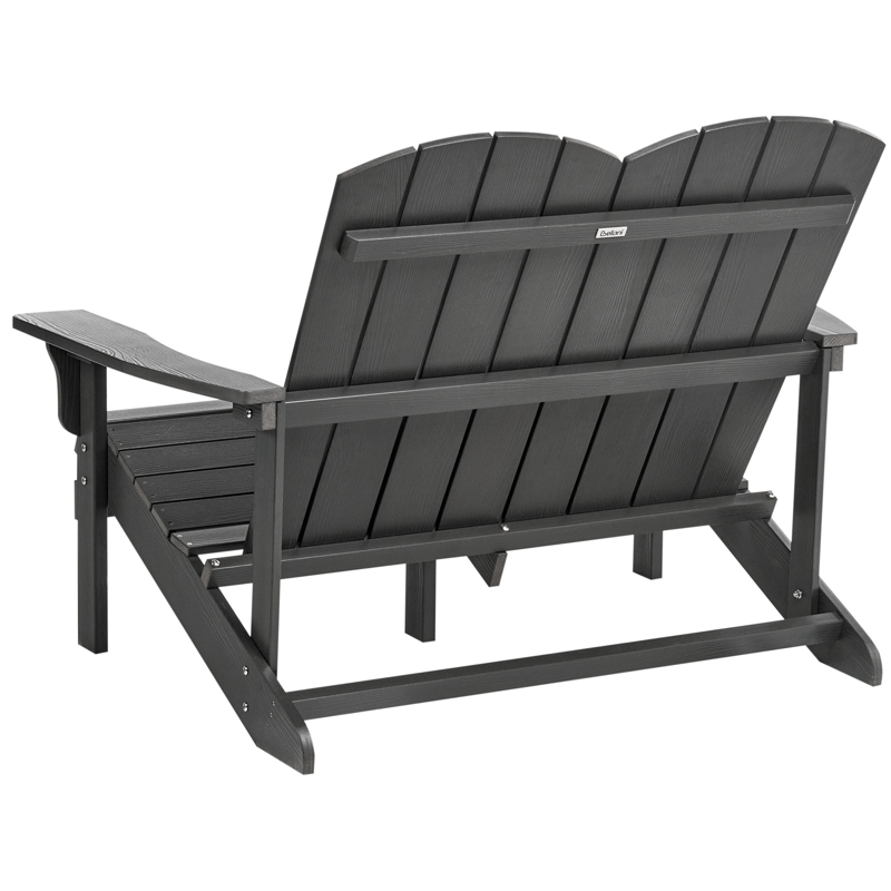 Trädgårdsbänk Adirondack 125 cm - Grå - Utemöbler - Utesoffor & bänkar - Trädgårdssoffa