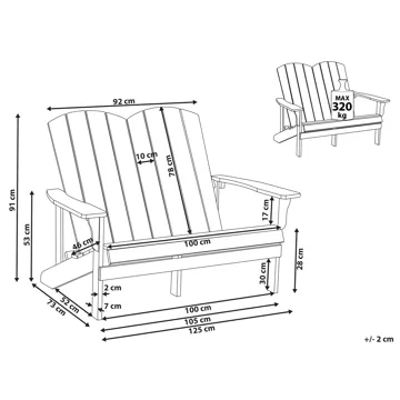 Trädgårdsbänk Adirondack 125 cm - Grön - Utemöbler - Utesoffor & bänkar - Trädgårdssoffa