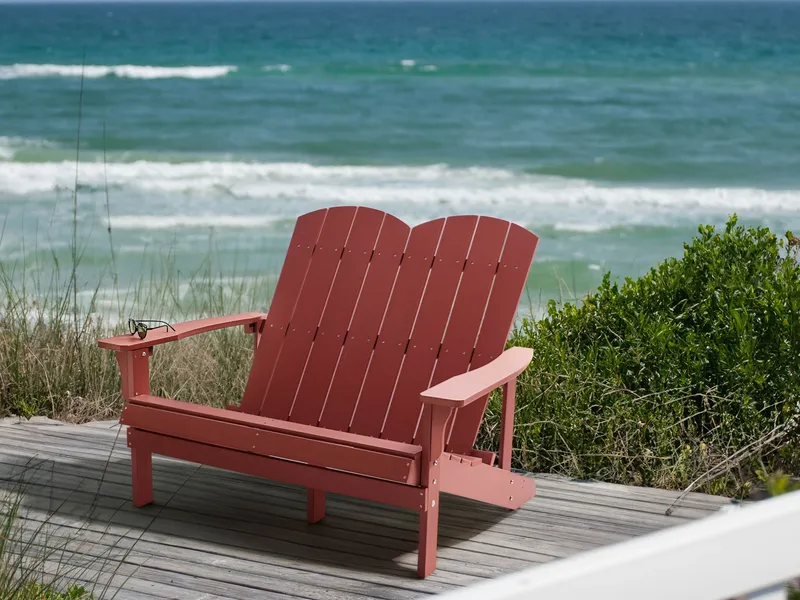 Trädgårdsbänk Adirondack 125 cm - Röd - Utemöbler - Utesoffor & bänkar - Trädgårdssoffa