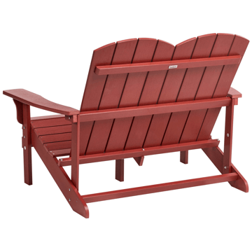 Trädgårdsbänk Adirondack 125 cm - Röd - Utemöbler - Utesoffor & bänkar - Trädgårdssoffa
