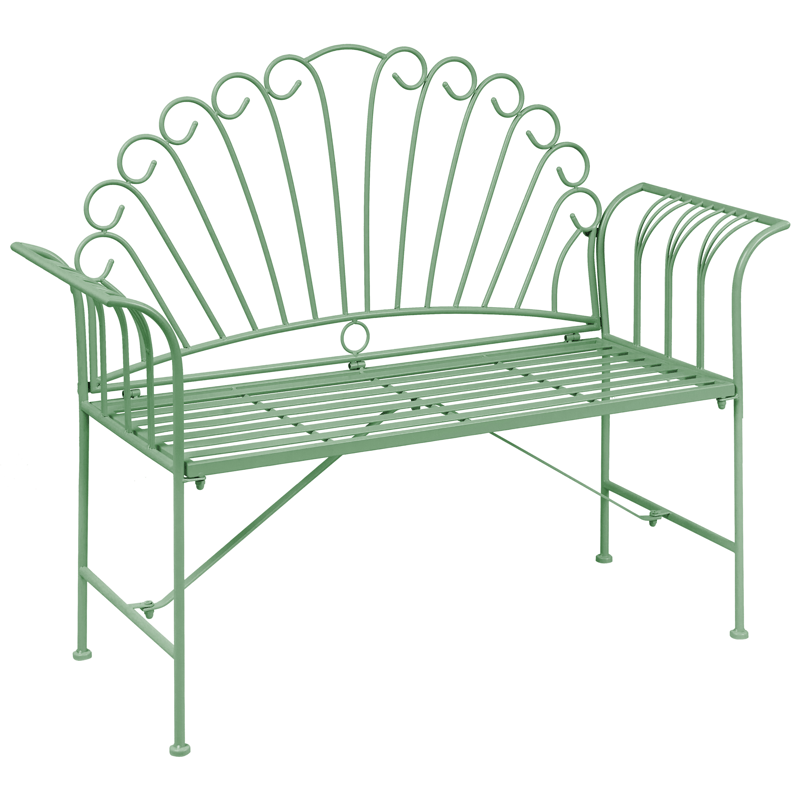 Trädgårdsbänk Cavinia 125 cm Järn - Grön - Utemöbler - Utesoffor & bänkar - Trädgårdssoffa