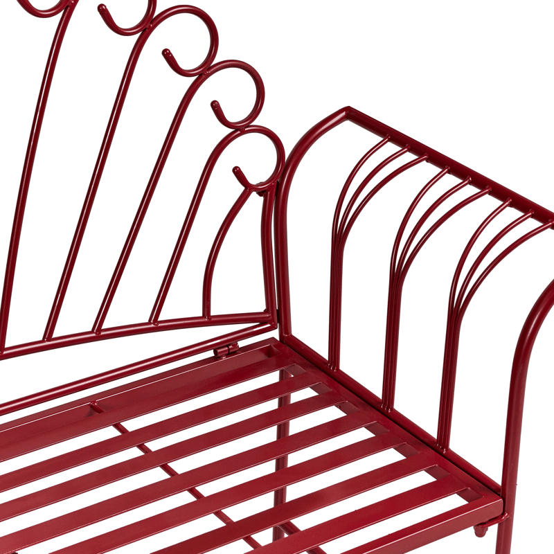 Trädgårdsbänk Cavinia 125 cm Järn - Röd - Utemöbler - Utesoffor & bänkar - Trädgårdssoffa