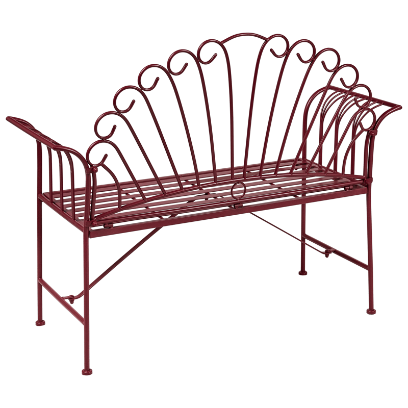 Trädgårdsbänk Cavinia 125 cm Järn - Röd - Utemöbler - Utesoffor & bänkar - Trädgårdssoffa