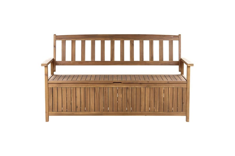 Trädgårdsbänk med dyna Sovana Ljus trä/röd, 160 cm - Ljus trä/röd, 160 cm - Utemöbler - Utesoffor & bänkar - Trädgårdssoffa