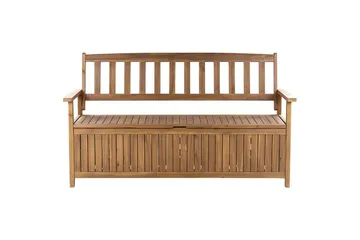 Trädgårdsbänk med dyna Sovana Ljus trä/röd, 160 cm - Ljus trä/röd, 160 cm - Utemöbler - Utesoffor & bänkar - Trädgårdssoffa