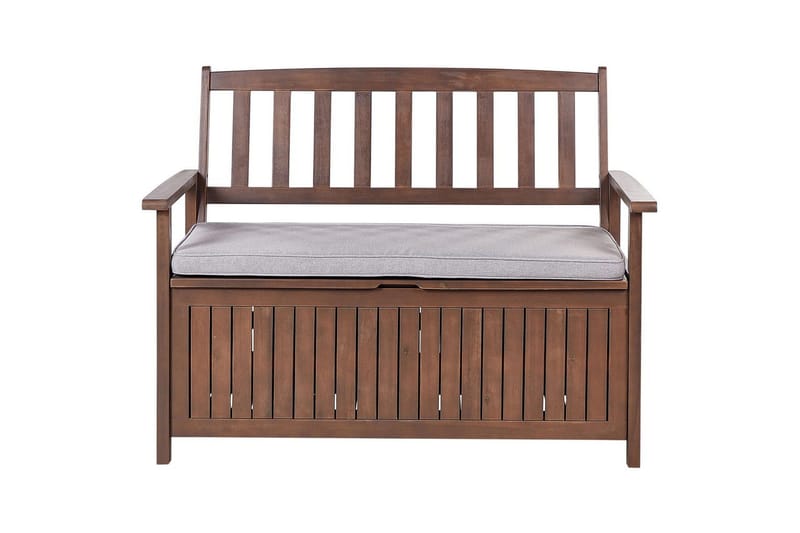 Trädgårdsbänk med dyna Sovana Mörkt trä/grått, 120 cm, Mörkt trä/grått, 120 cm