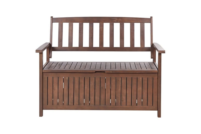 Trädgårdsbänk med dyna Sovana Mörkt trä/grått, 120 cm - Mörkt trä/grått, 120 cm - Utemöbler - Utesoffor & bänkar - Trädgårdssoffa