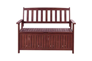 Trädgårdsbänk med dyna Sovana Rödbrun/rött, 120 cm - Rödbrun/rött, 120 cm - Utemöbler - Utesoffor & bänkar - Trädgårdssoffa