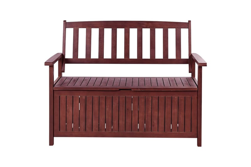 Trädgårdsbänk med dyna Sovana Rödbrun/rött, 120 cm - Rödbrun/rött, 120 cm - Utemöbler - Utesoffor & bänkar - Trädgårdssoffa