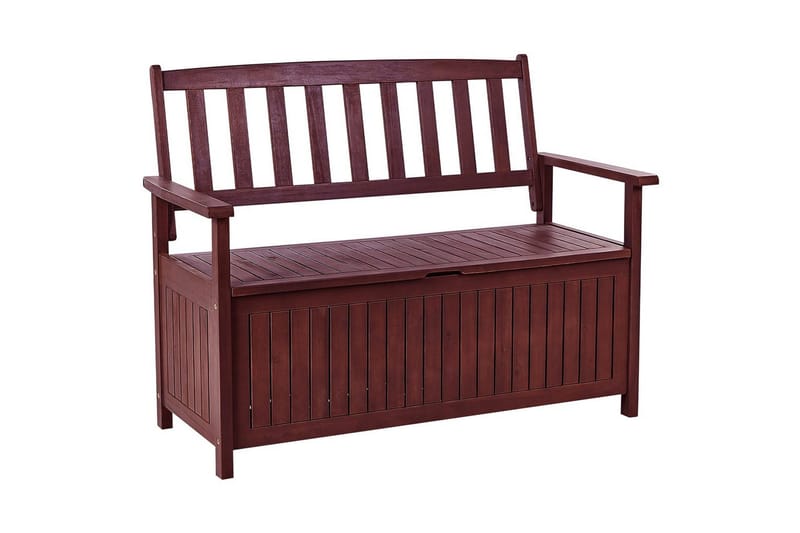 Trädgårdsbänk med dyna Sovana Rödbrun/rött, 120 cm - Rödbrun/rött, 120 cm - Utemöbler - Utesoffor & bänkar - Trädgårdssoffa
