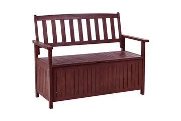 Trädgårdsbänk med dyna Sovana Rödbrun/rött, 120 cm - Rödbrun/rött, 120 cm - Utemöbler - Utesoffor & bänkar - Trädgårdssoffa
