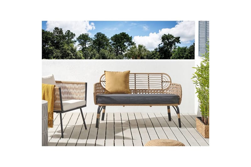 Trädgårdsbänk med dyna Pratello - Utemöbler - Utesoffor & bänkar - Trädgårdssoffa