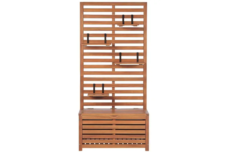 Trädgårdsbänk med väggpanel Matino