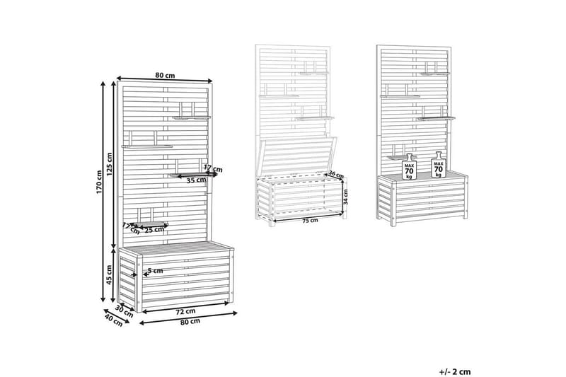 Trädgårdsbänk med väggpanel Matino - Utemöbler - Utesoffor & bänkar - Trädgårdssoffa