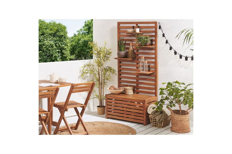 Trädgårdsbänk med väggpanel Matino - Utemöbler - Utesoffor & bänkar - Trädgårdssoffa