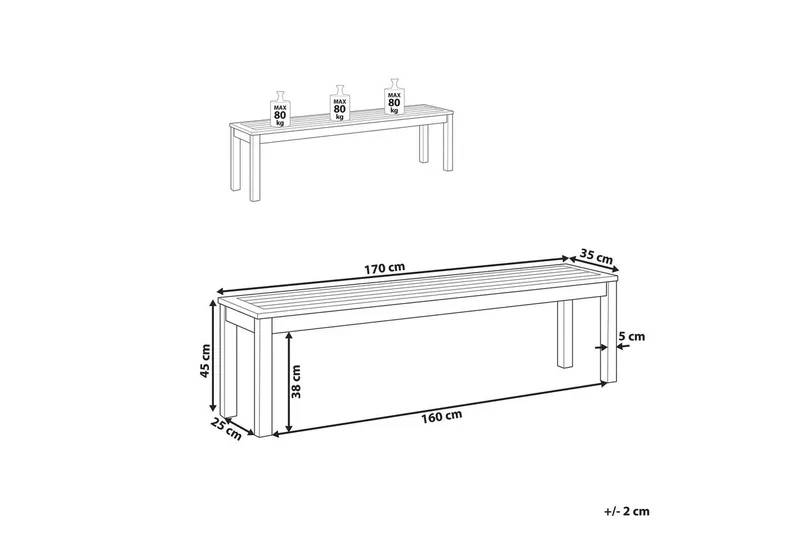 Trädgårdsbänk Monsano - Utemöbler - Utesoffor & bänkar - Trädgårdsbänkar