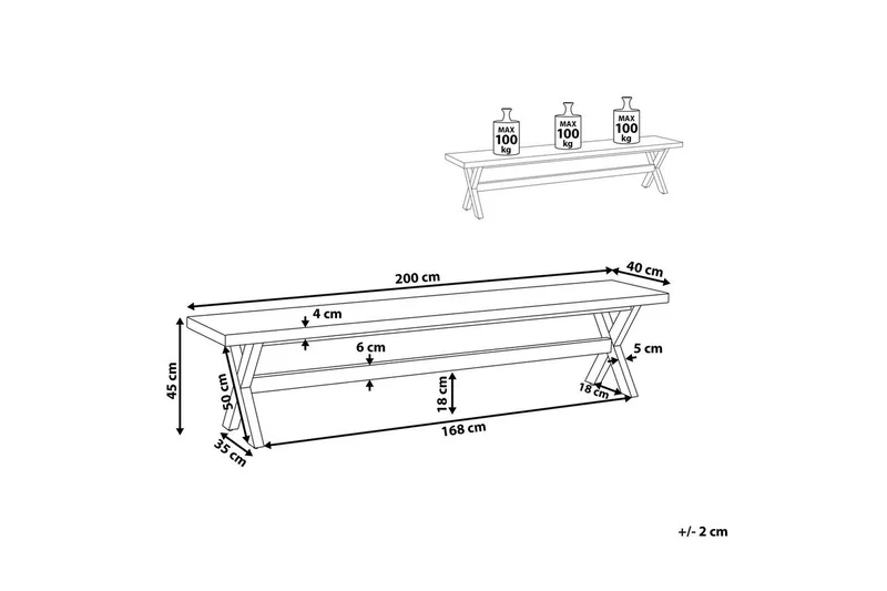 Trädgårdsbänk Olbia Vit/ljust trä - Vit/ljust trä - Utemöbler - Utesoffor & bänkar - Trädgårdsbänkar