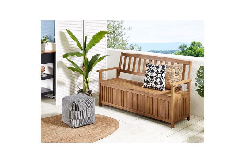 Trädgårdsbänk Sovana Ljus trä - Ljus trä - Utemöbler - Utesoffor & bänkar - Trädgårdssoffa