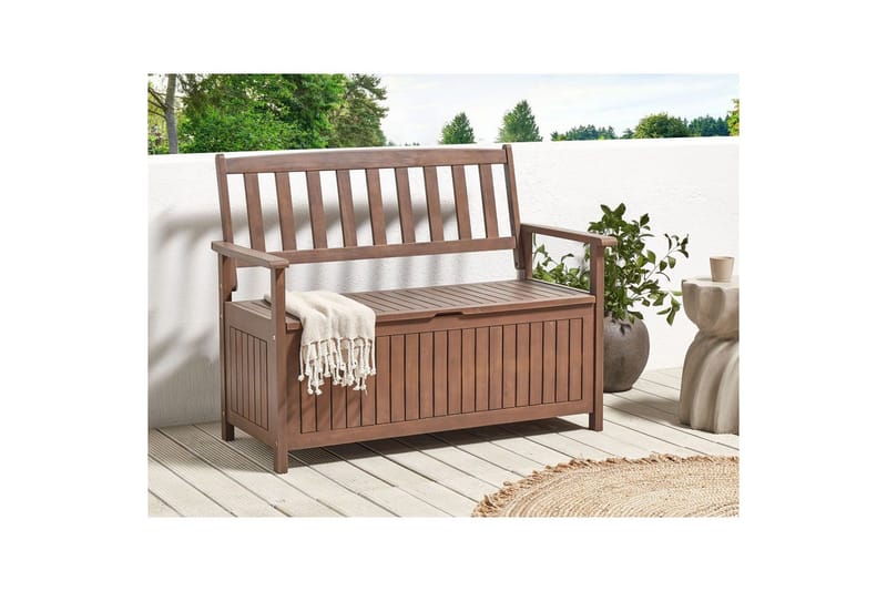 Trädgårdsbänk Sovana Mörkt trä - Mörkt trä - Utemöbler - Utesoffor & bänkar - Trädgårdssoffa